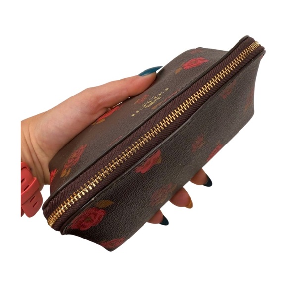 Coach 2018 NWOT Floral Rose Print Zip Cosmetic Pouch Clutch F55637 - Picture 7 of 12